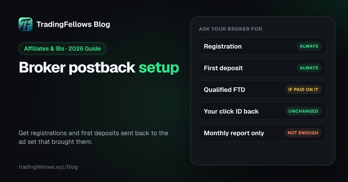 Broker Postback Setup: How to Get Registrations and FTDs Sent Back to You (2026 Guide)